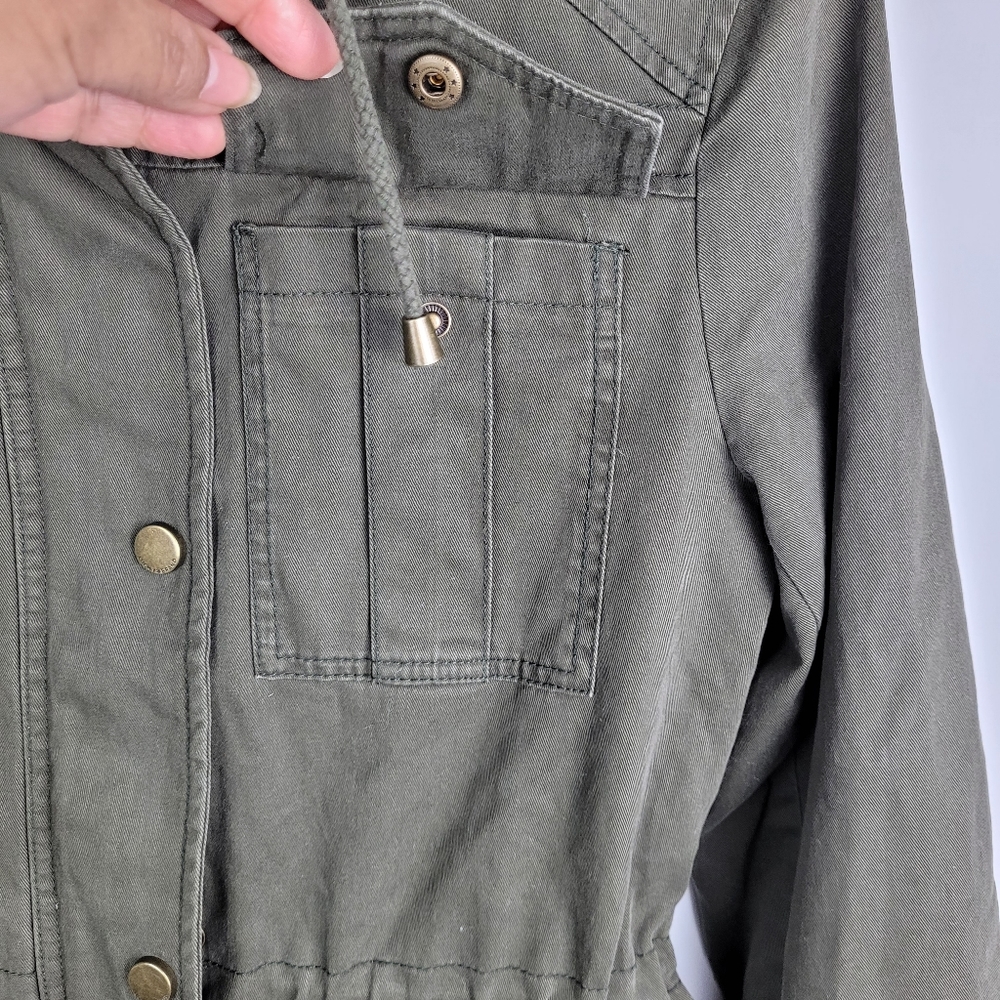 LUCKY BRAND Jacket Coat Green Utility Size S Military Hood Fully Lined - Picture 13 of 17